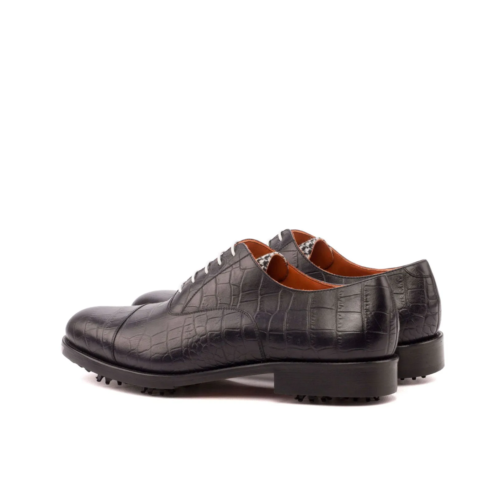 Oxford-Sartorial, Painted Croco, Black-Wholesale