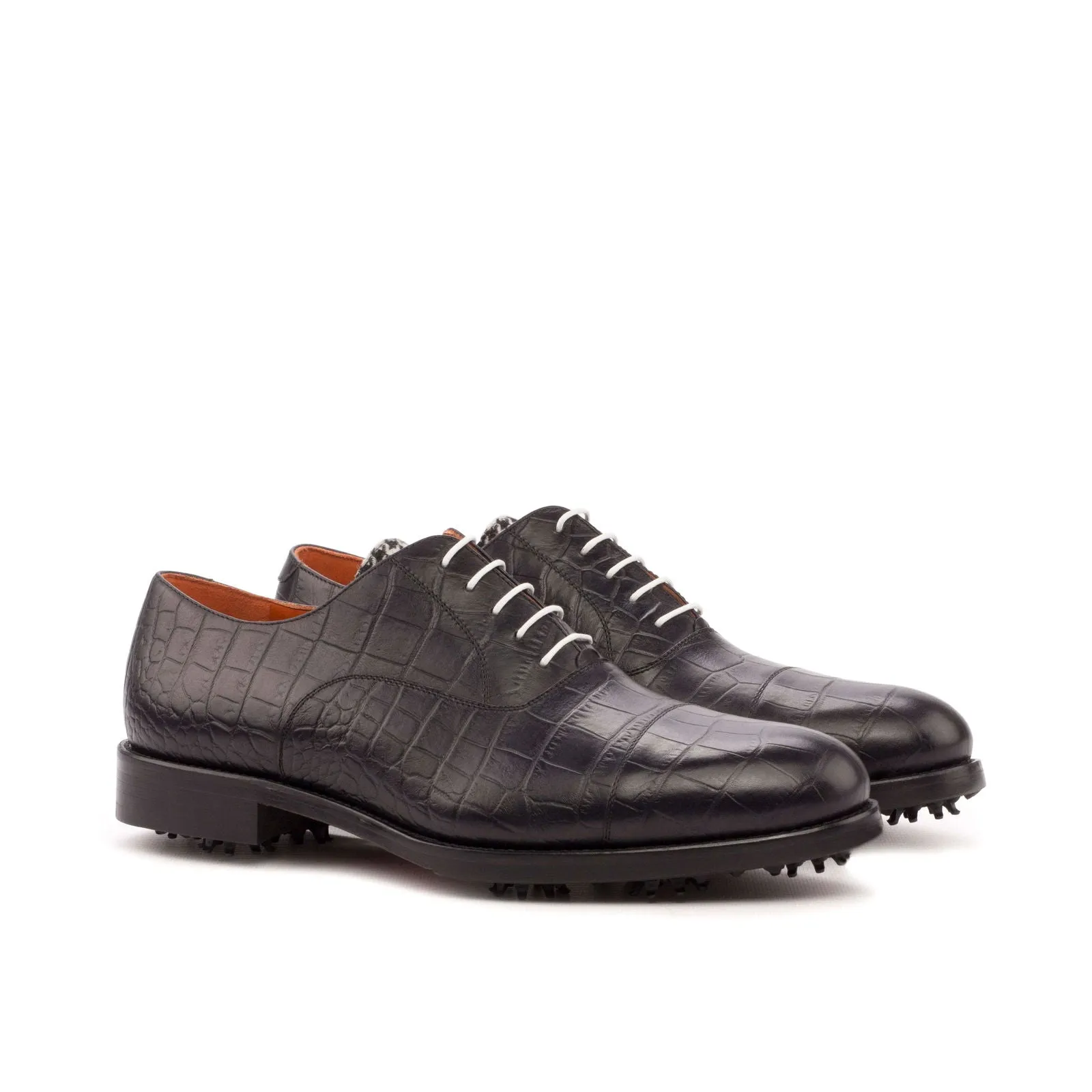 Oxford-Sartorial, Painted Croco, Black-Wholesale