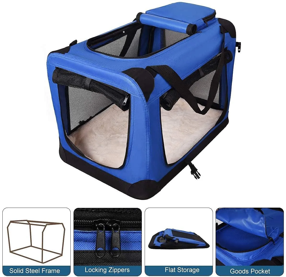 PetsWorld Soft-Sided Mesh Pet Travel Carrier. Suitable for Indoors & Outdoors