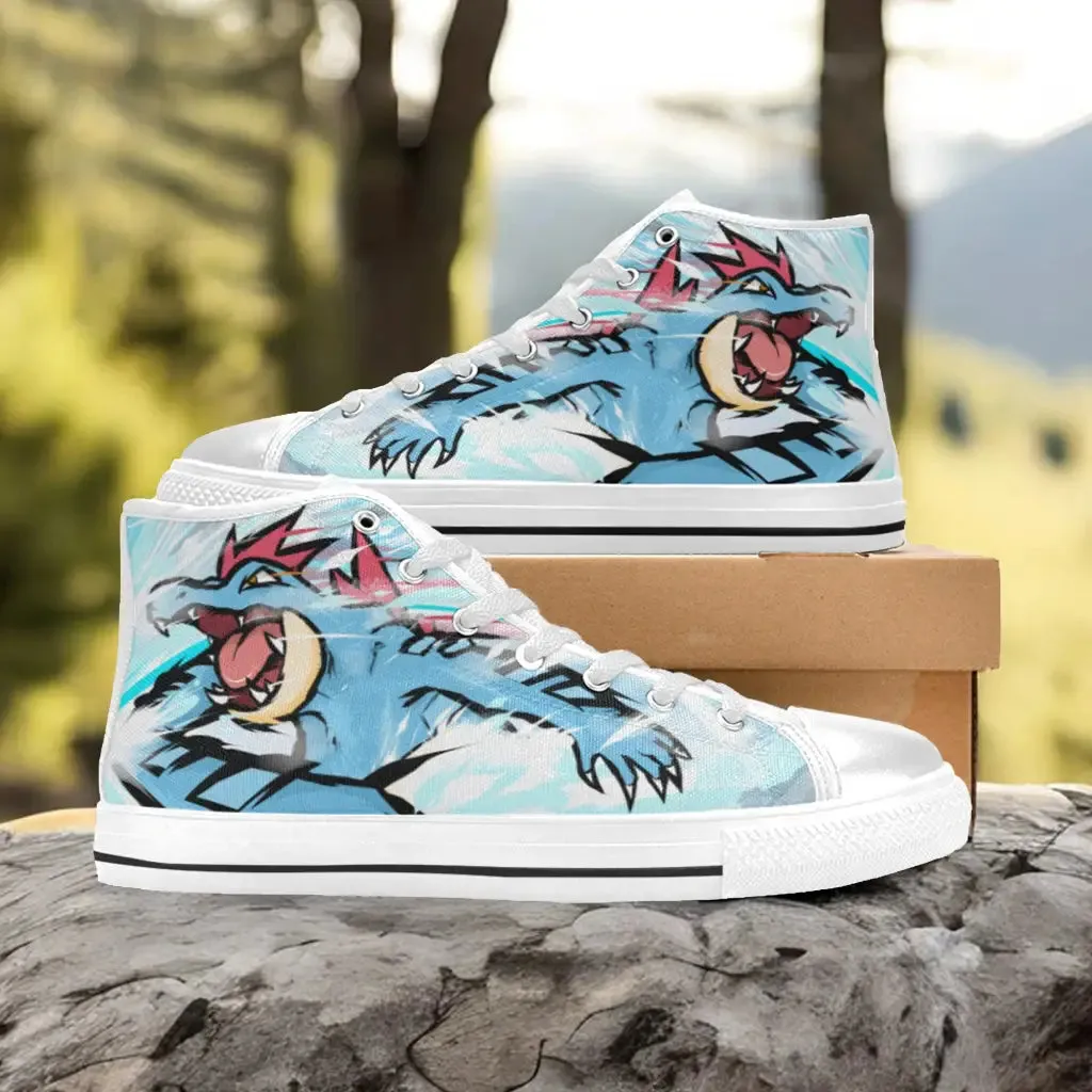 Pokemon Feraligatr Shoes High Top Sneakers for Kids and Adults