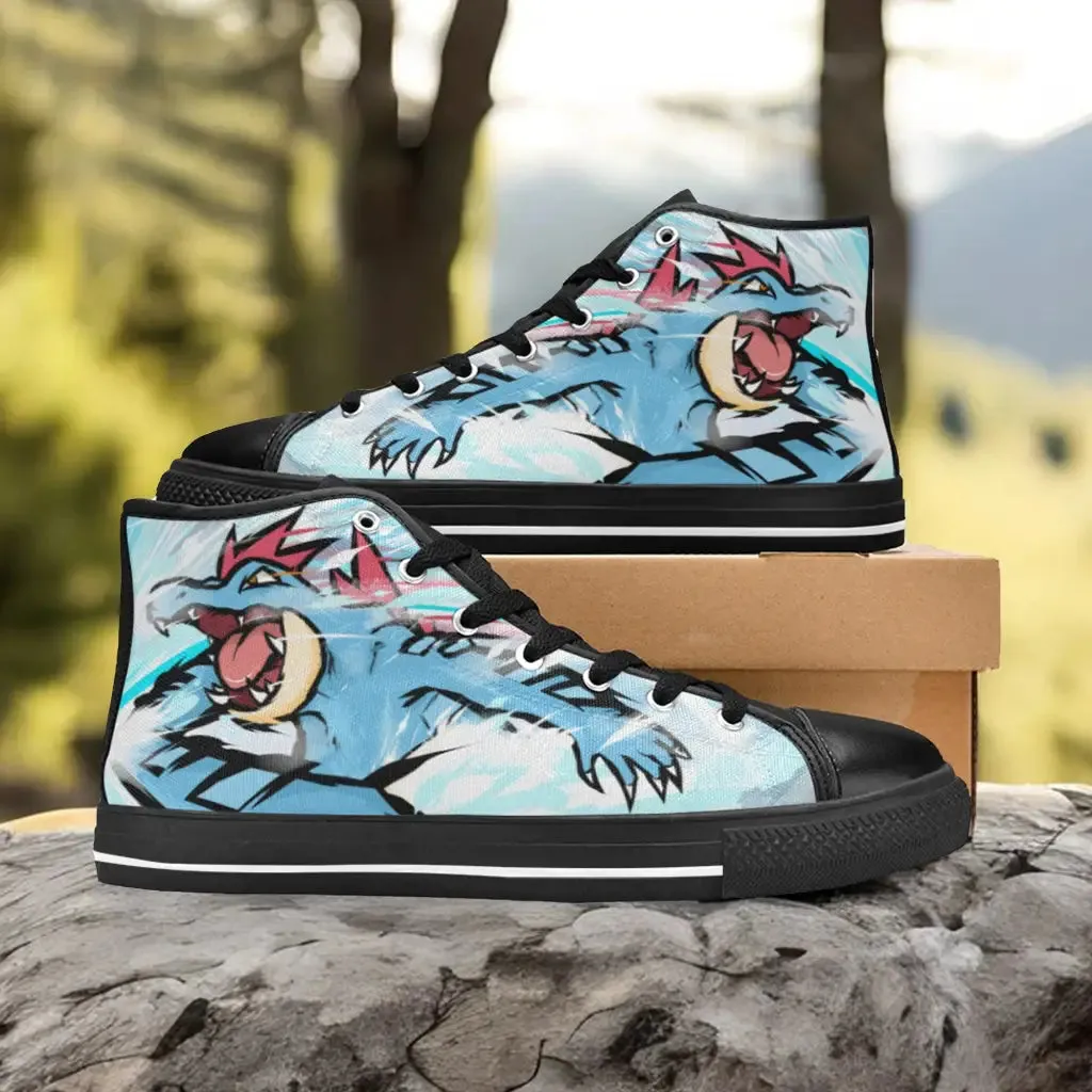 Pokemon Feraligatr Shoes High Top Sneakers for Kids and Adults