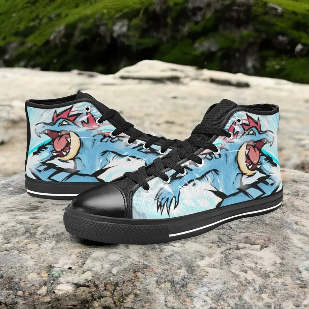 Pokemon Feraligatr Shoes High Top Sneakers for Kids and Adults