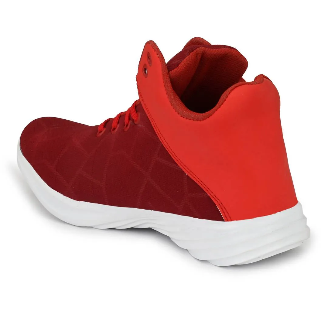 Popular Trending Red White High Ankle Length College Daily Wear Casual Canvas Sneakers