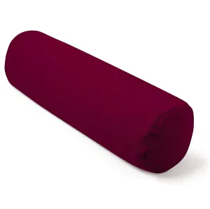 Present Mind Yoga Bolster Pillow - Round (Diameter 8") - Color: Burgundy - Removable