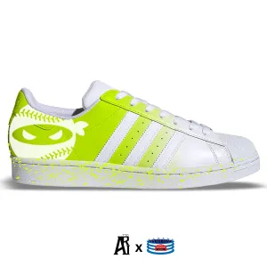 "Volt Ninja" Adidas Superstar Shoes by Stadium Custom Kicks