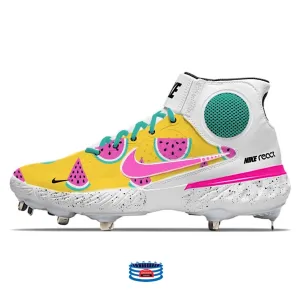 "Watermelon 2.0" Nike Alpha Huarache Elite 3 Mid Cleats