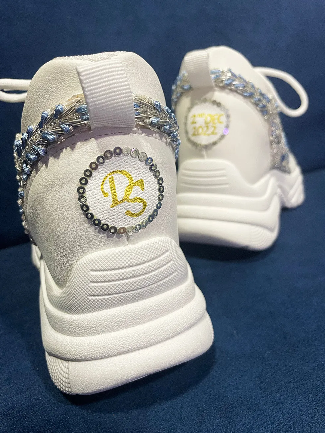 Silver Pearl Work Bridal Sneakers