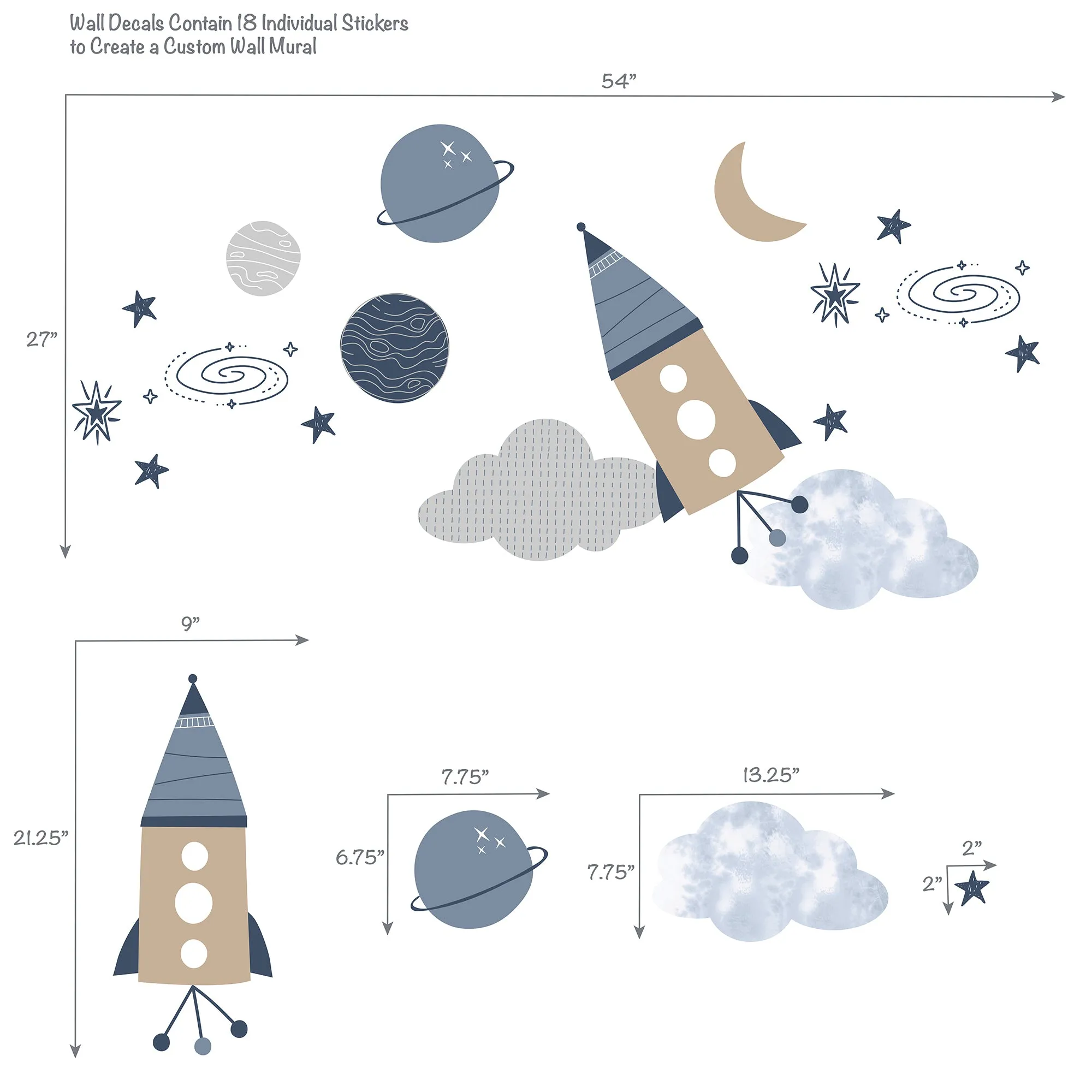 Sky Rocket 5-Piece Crib Bedding Set