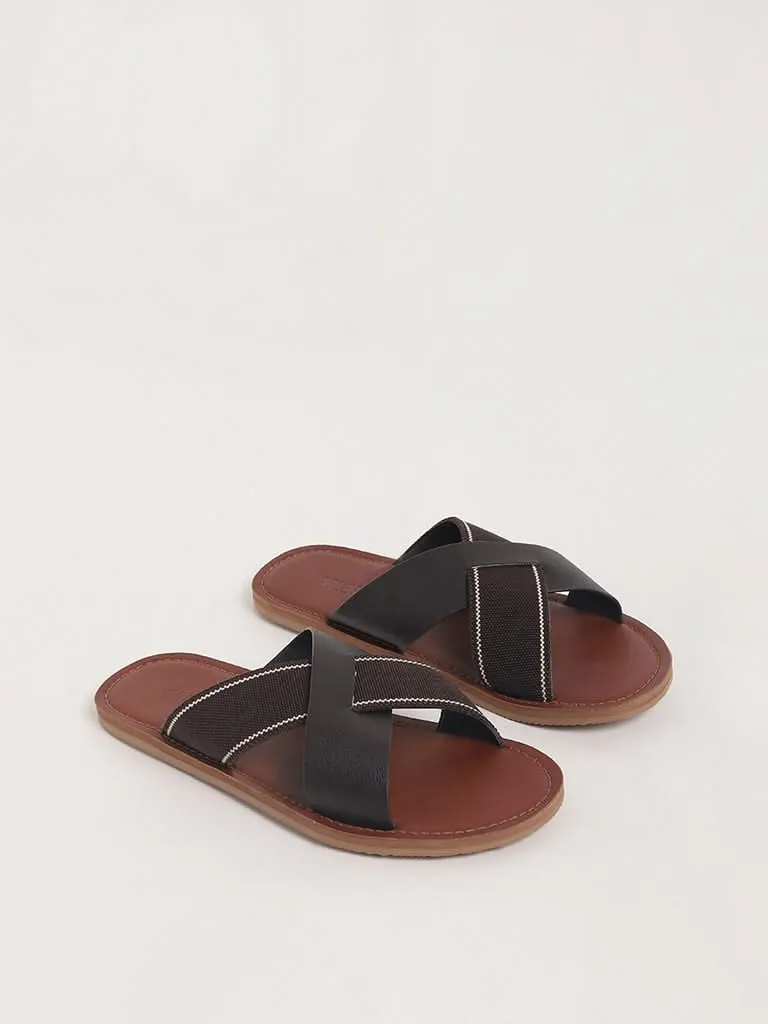 SOLEPLAY Tan Cross Strap Sandals