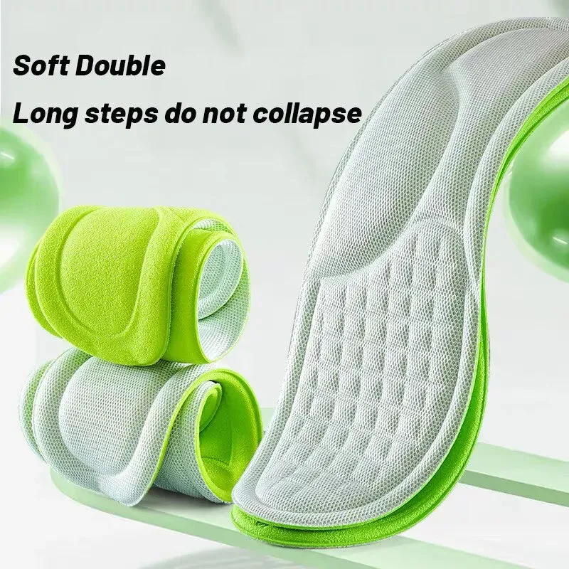 Sports Insoles for Shoes – 5D Massage Memory Foam Cushion for Shock Absorption & Breathable Comfort