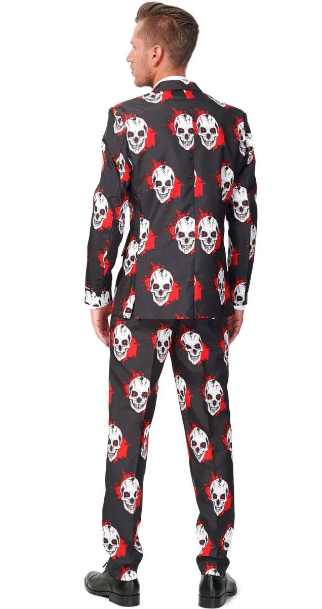 Suitmeister Skull Print Mens Novelty Halloween Suit