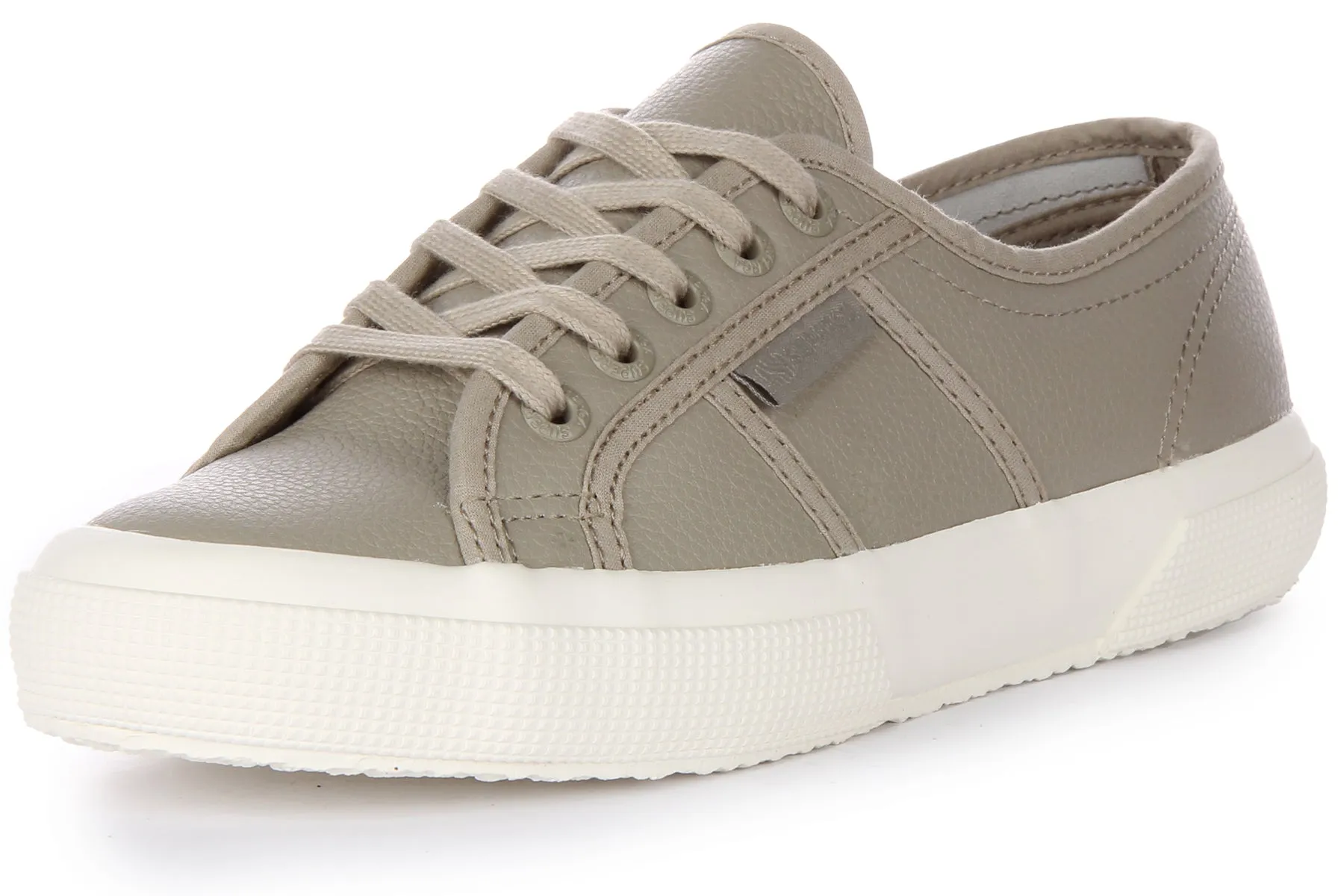 Superga 2750 Tumbled Leather In Grey For Unisex