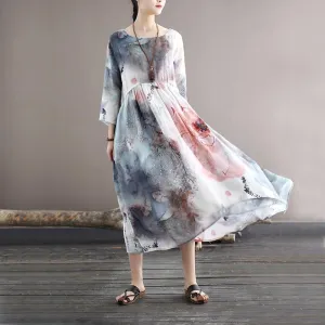 Sweet Serenity Watercolor Midi Dress