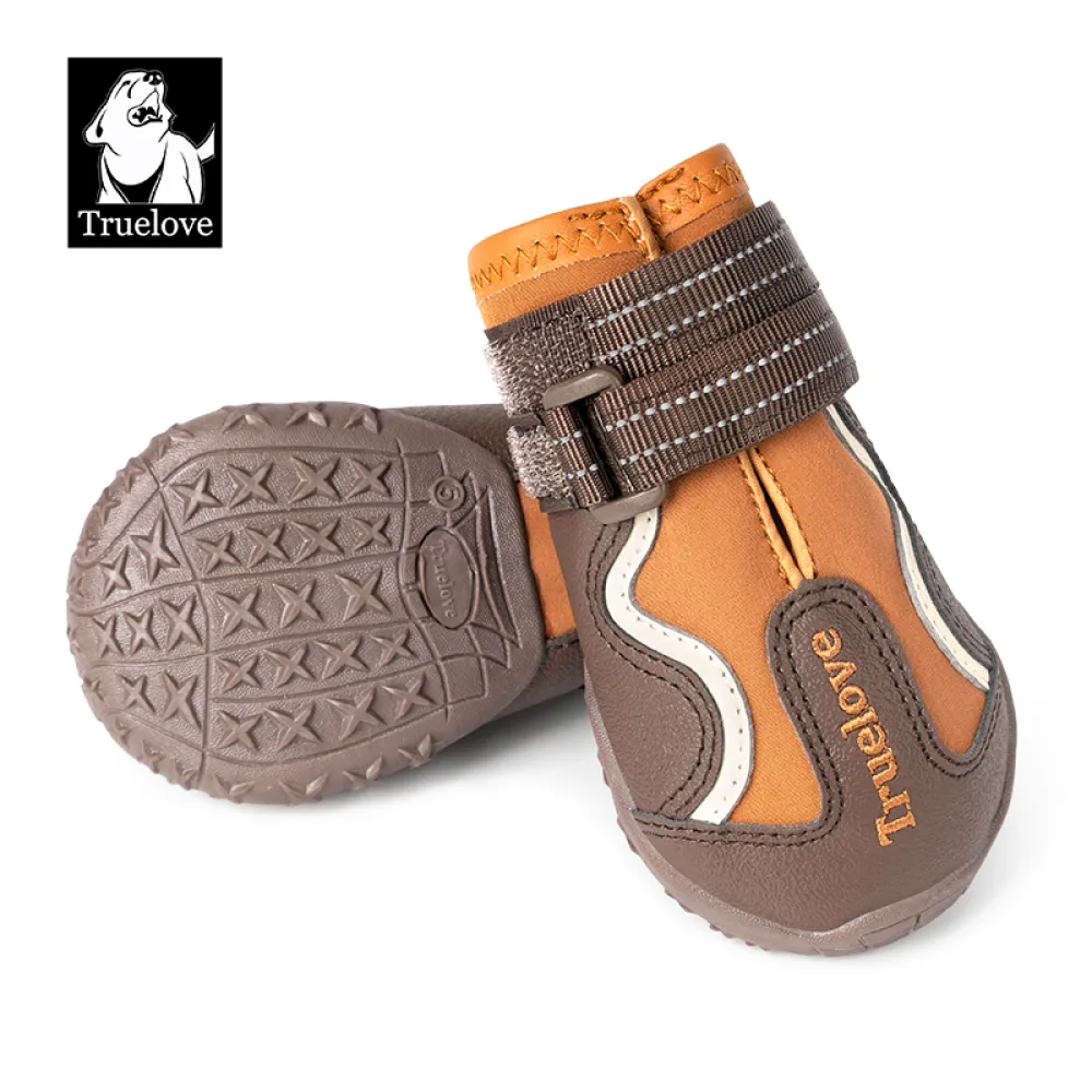 Truelove Reflective Waterproof and TPR Sole Shoes for Dogs (Pinecone/Glazed Ginger, Set of 4)