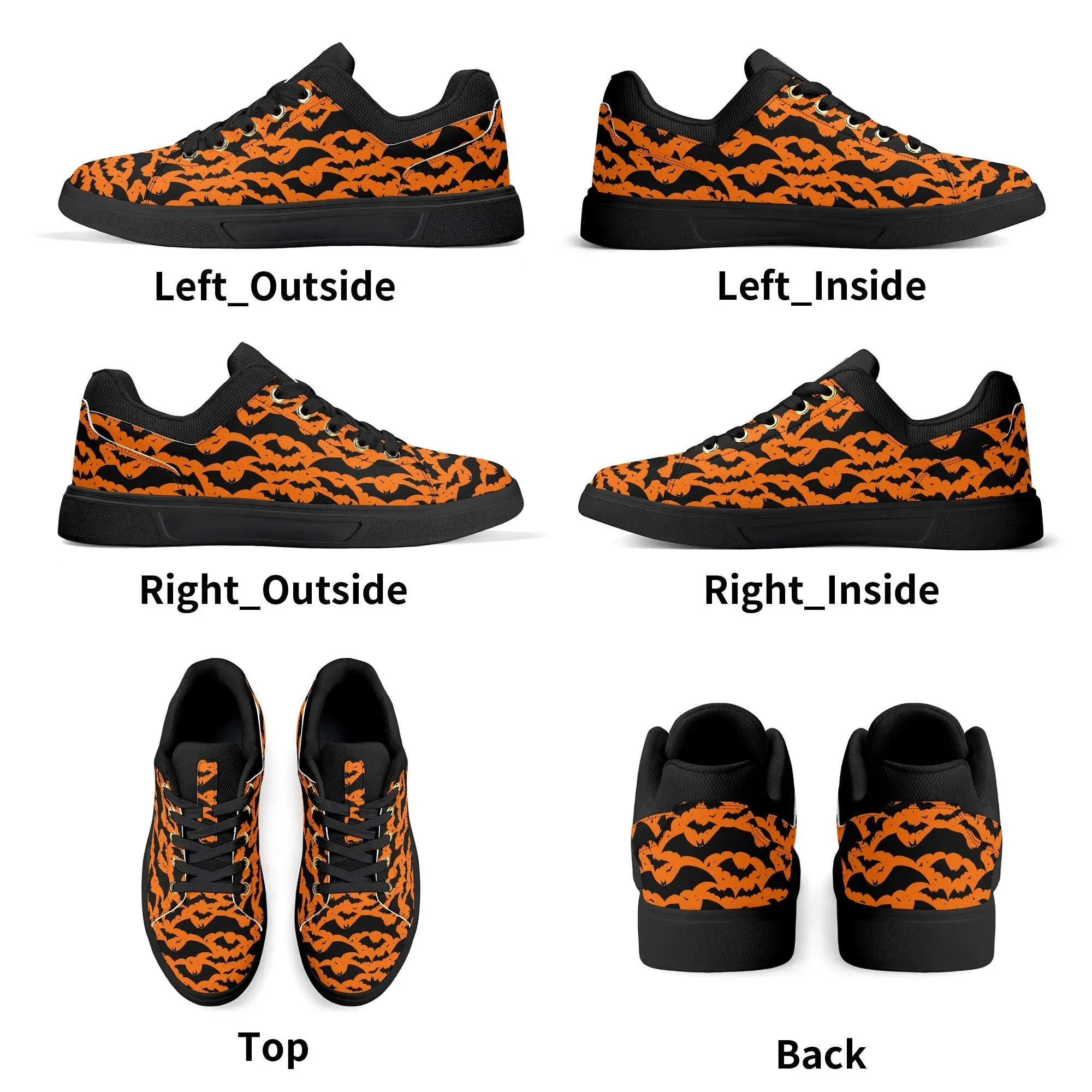 Unisex Halloween Bats Lightweight Brand Low Top Mesh Shoes