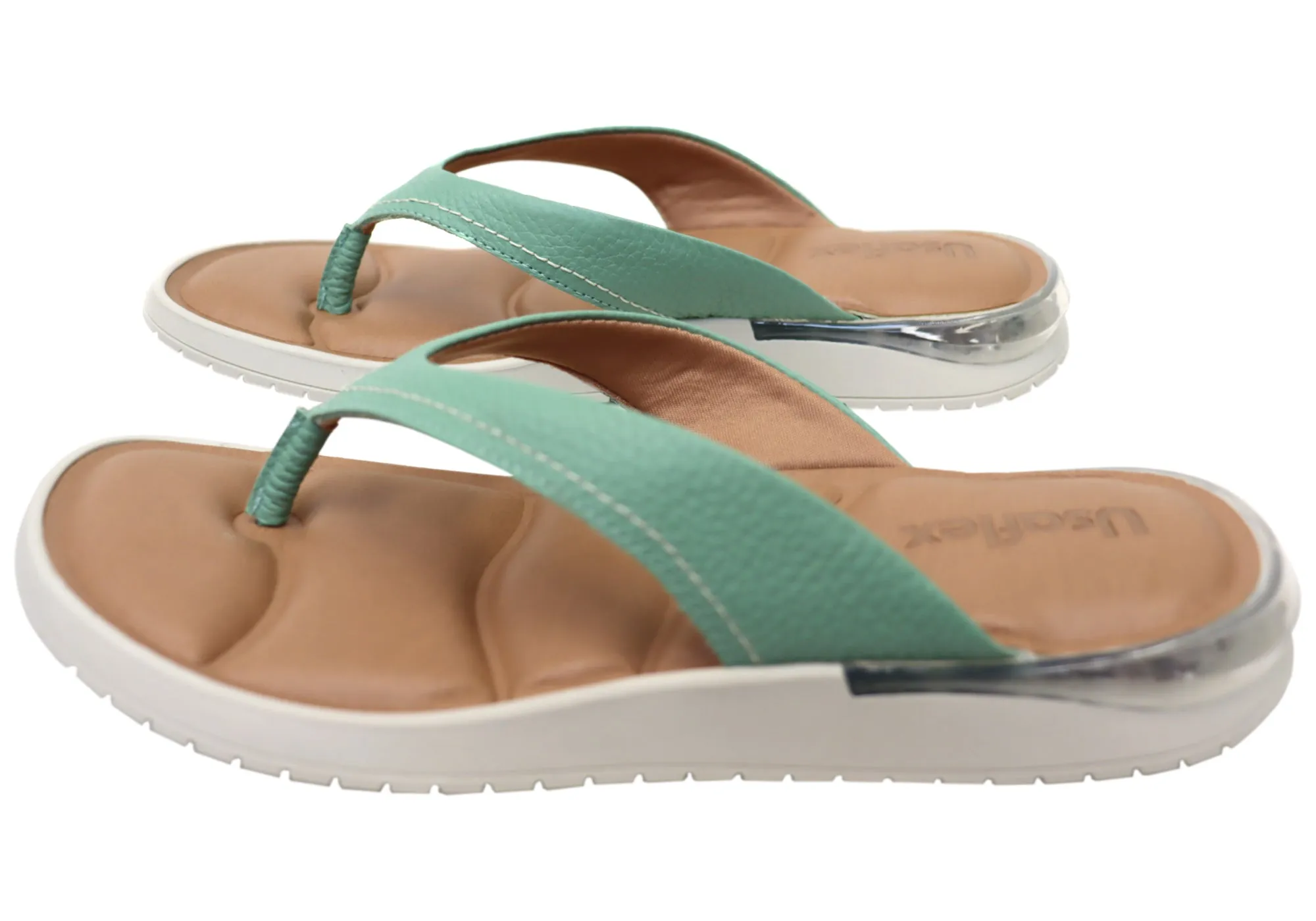 Usaflex Resort Womens Comfortable Brazilian Leather Thongs Sandals