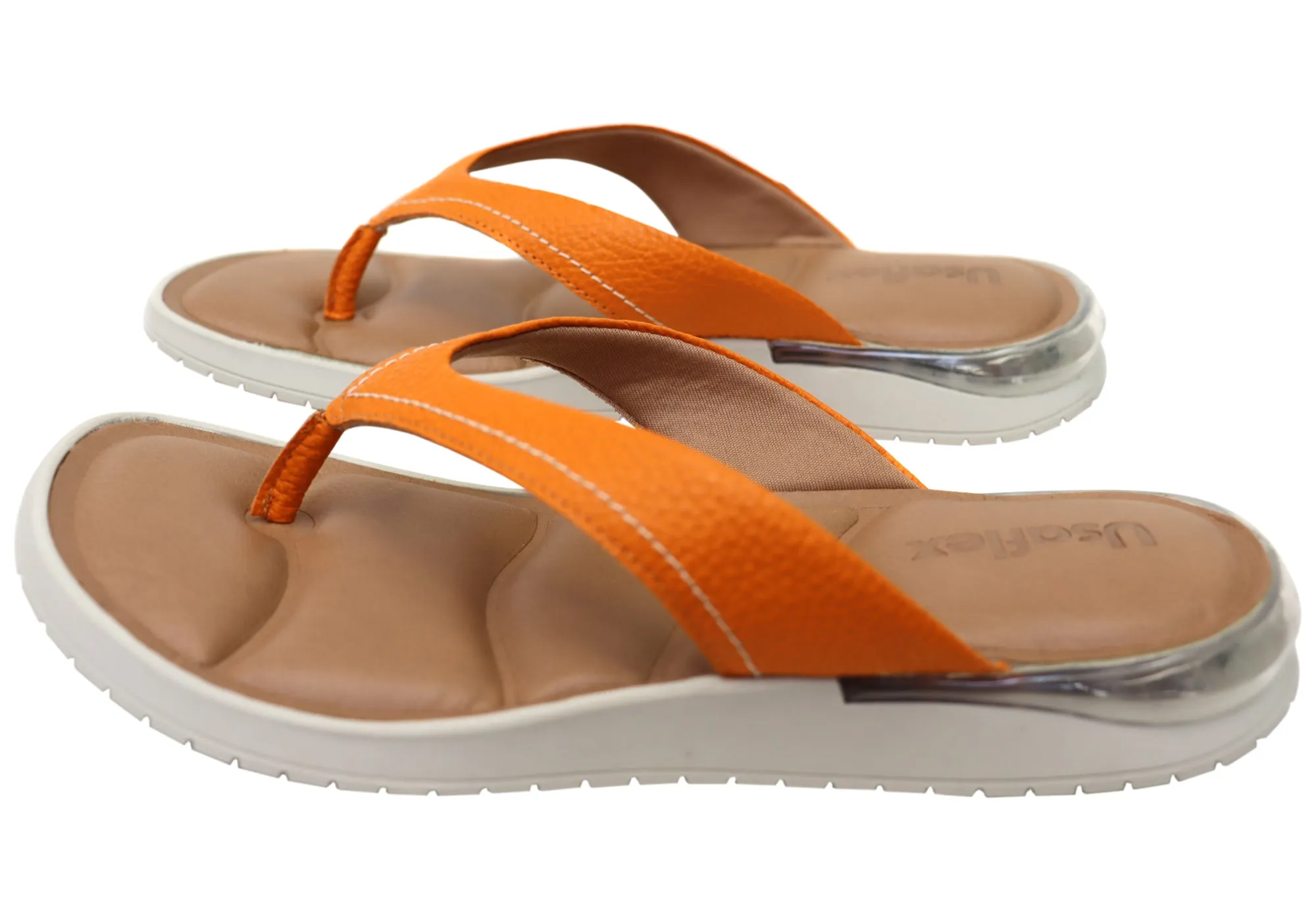 Usaflex Resort Womens Comfortable Brazilian Leather Thongs Sandals