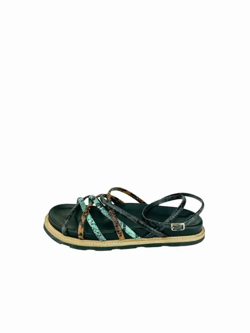 Vic Matie, Women's Snakeskin Sandals, Black/Multi, Size 39 (9)