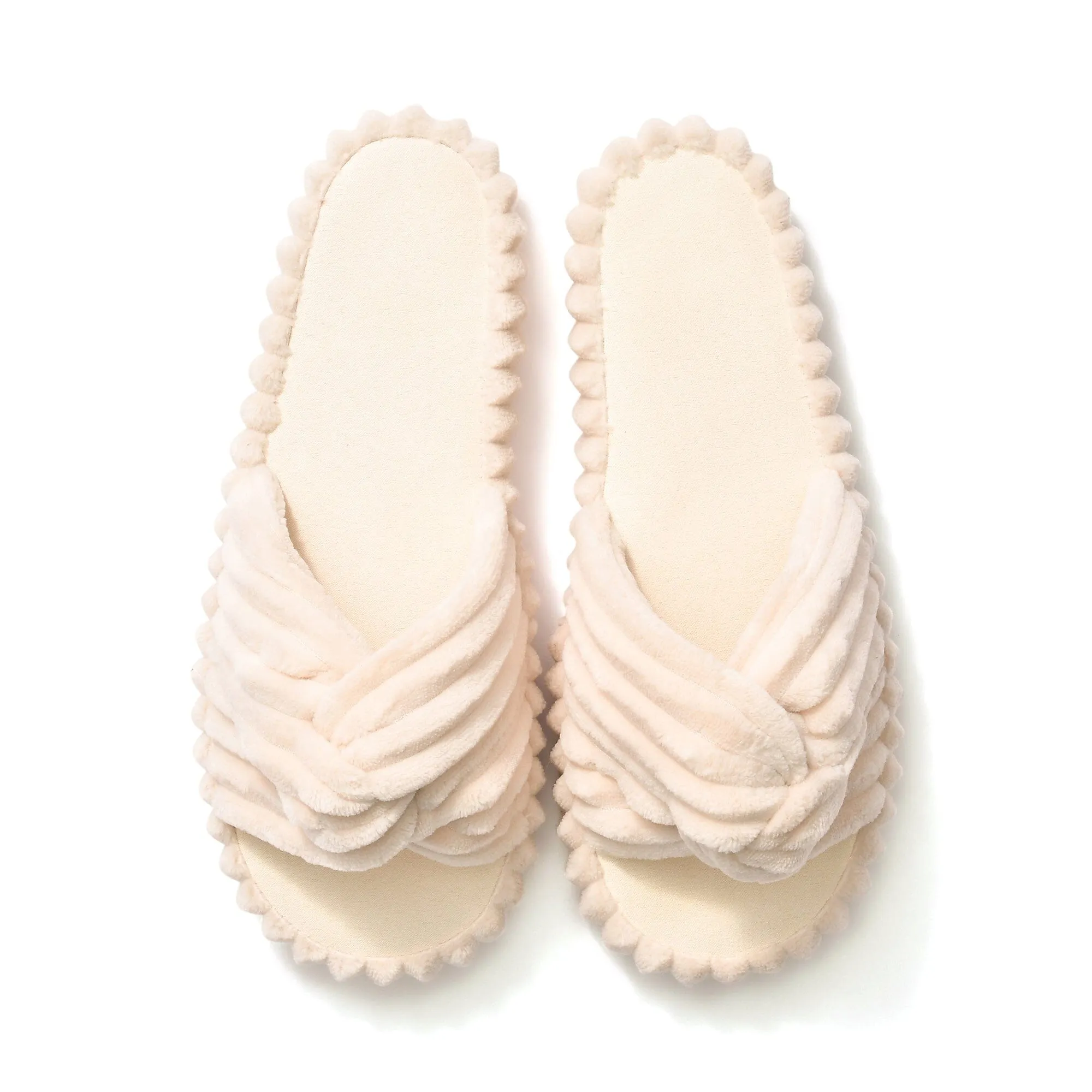 Wide Wale Room Shoes Ivory