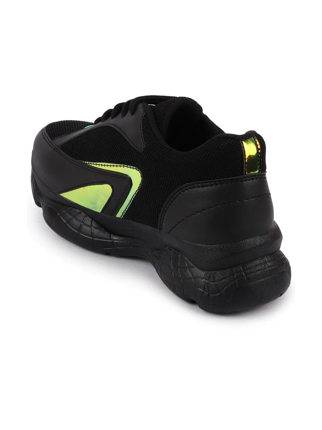 Women Black Sports & Outdoors Lace Up Running Shoes