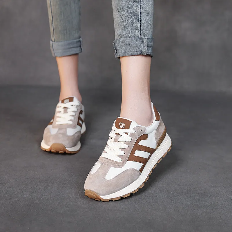 Women Fashion Handmade Leather Casual Training Sneakers