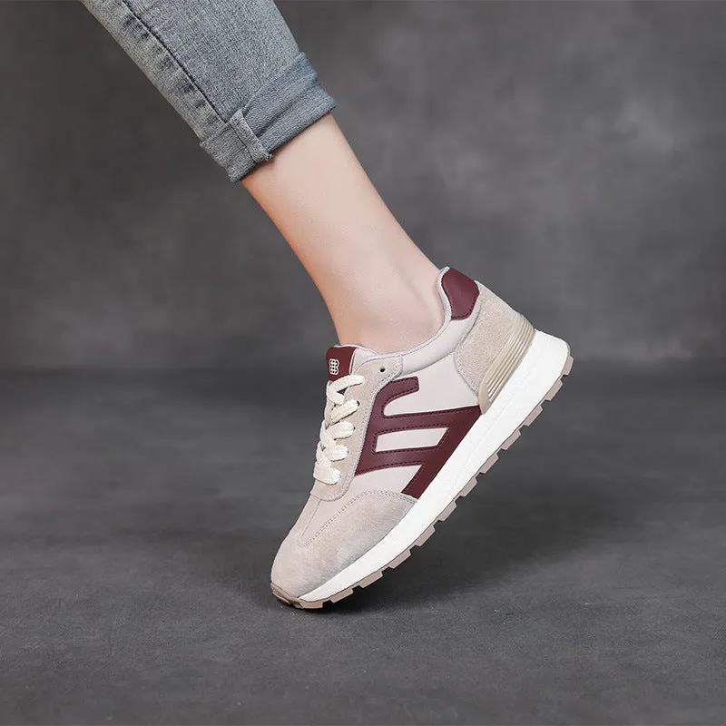 Women Fashion Handmade Leather Casual Training Sneakers