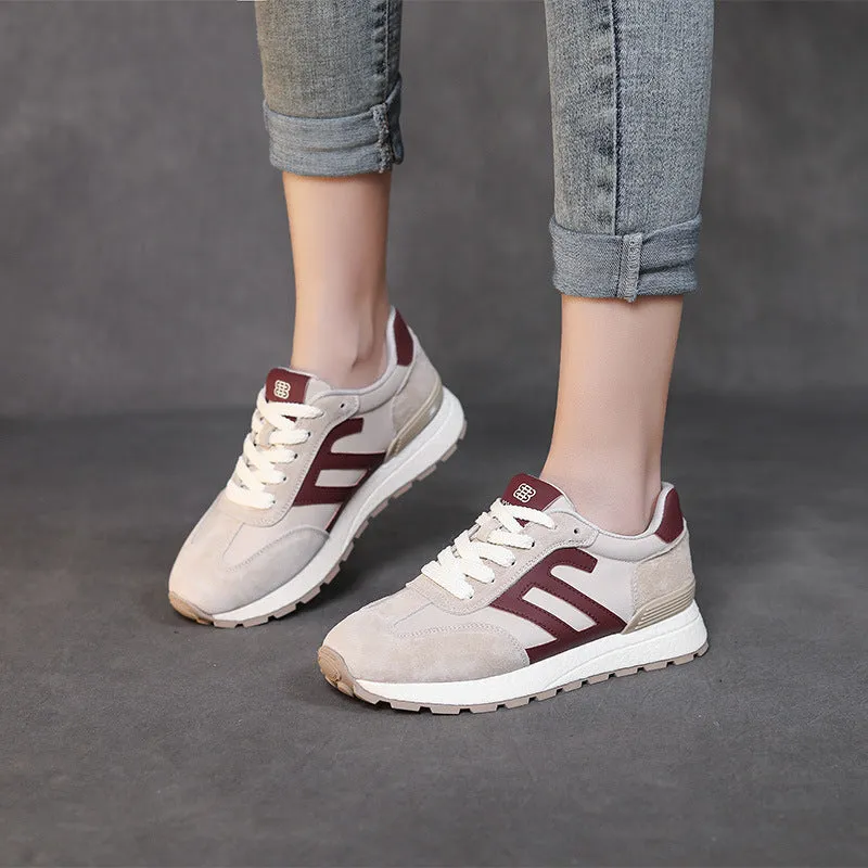 Women Fashion Handmade Leather Casual Training Sneakers