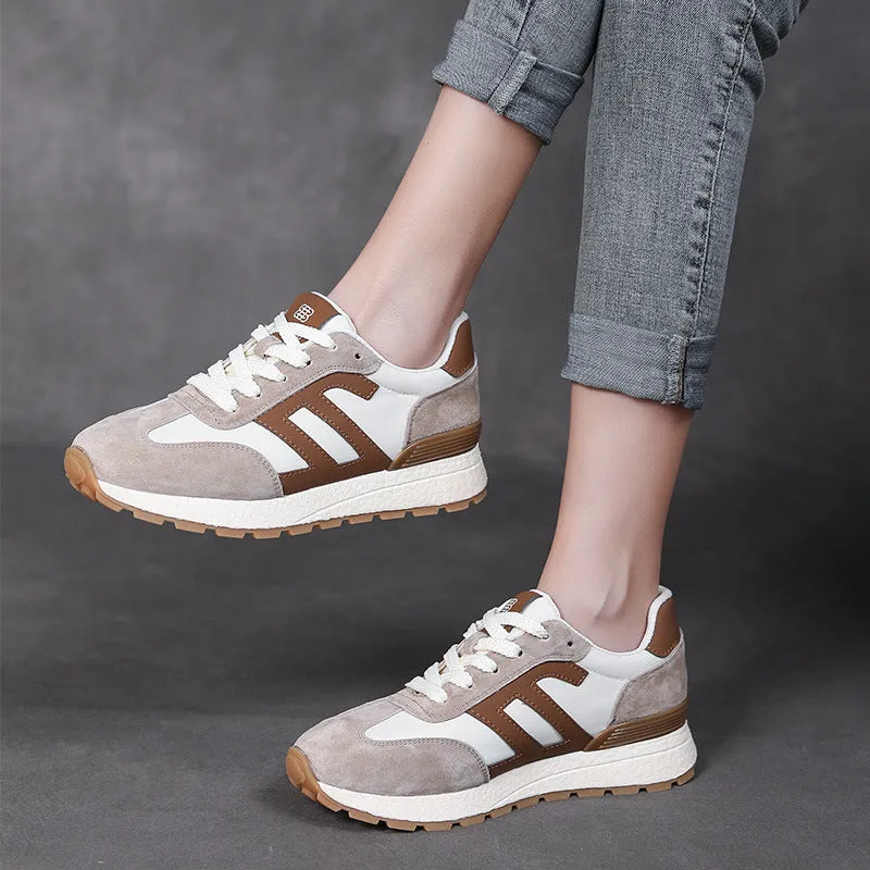 Women Fashion Handmade Leather Casual Training Sneakers