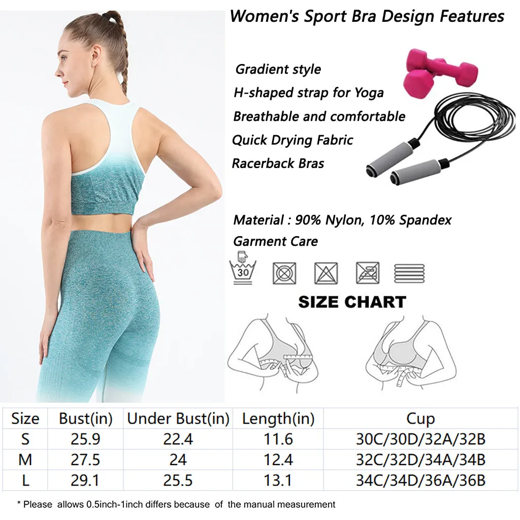 Women's sports bra gradient seamless knitting Fitness Yoga vest outdoor running underwear