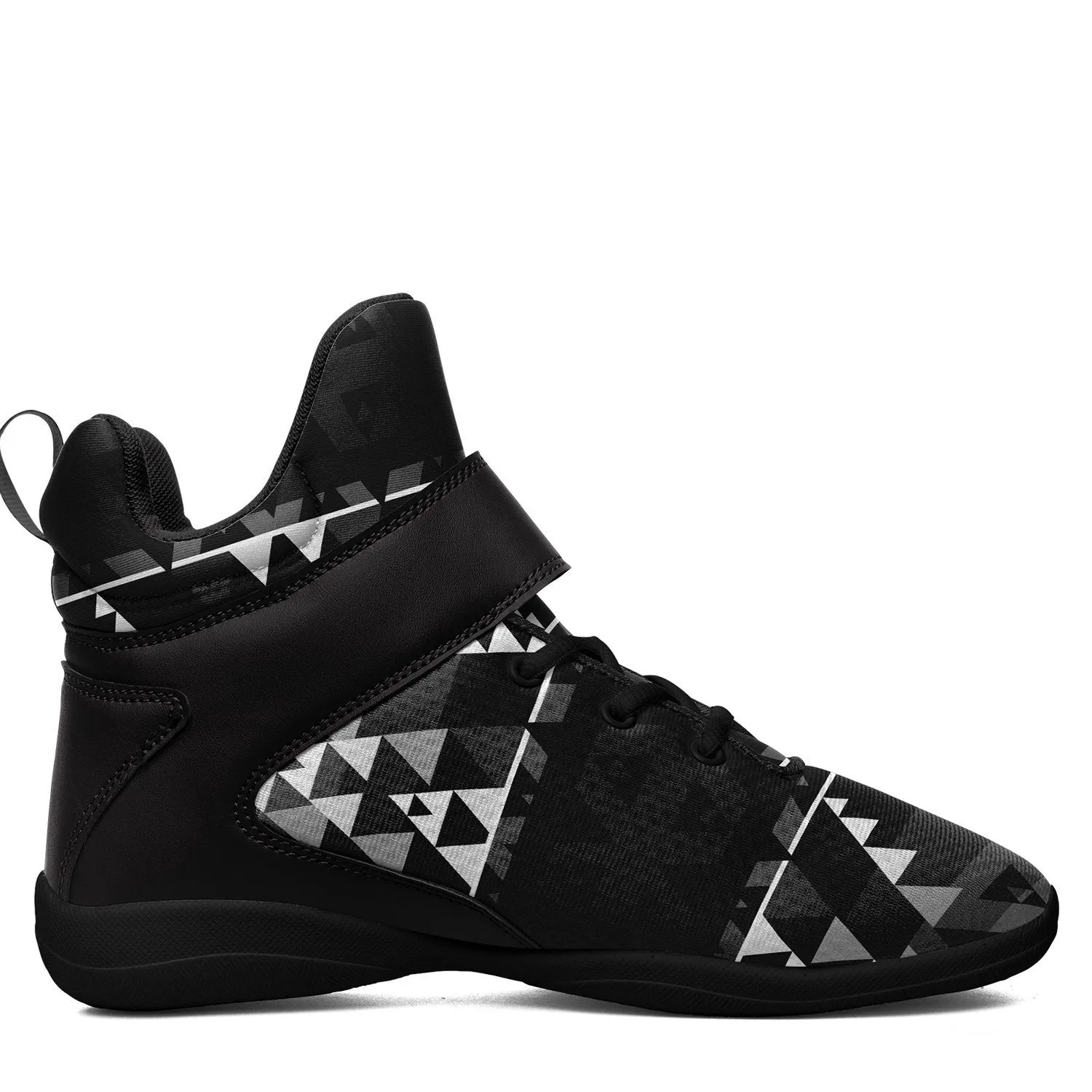 Writing on Stone Black and White Ipottaa Basketball / Sport High Top Shoes - Black Sole