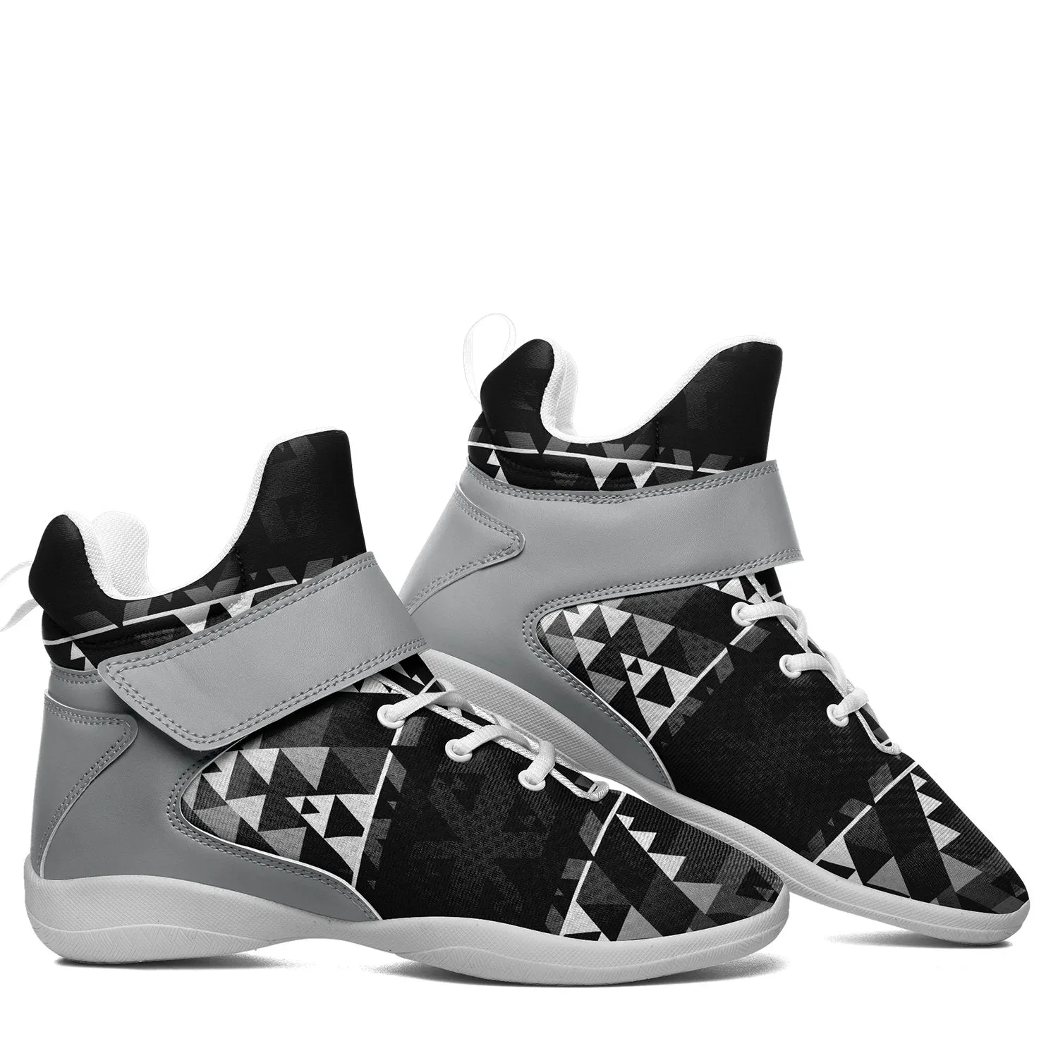 Writing on Stone Black and White Ipottaa Basketball / Sport High Top Shoes