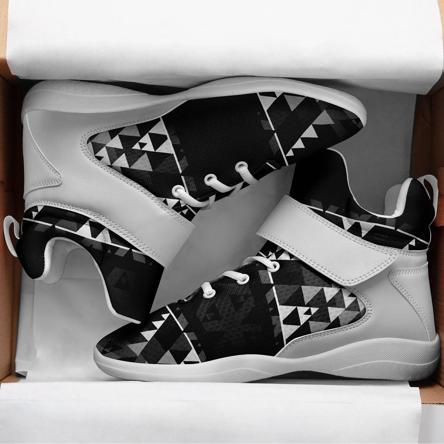 Writing on Stone Black and White Ipottaa Basketball / Sport High Top Shoes