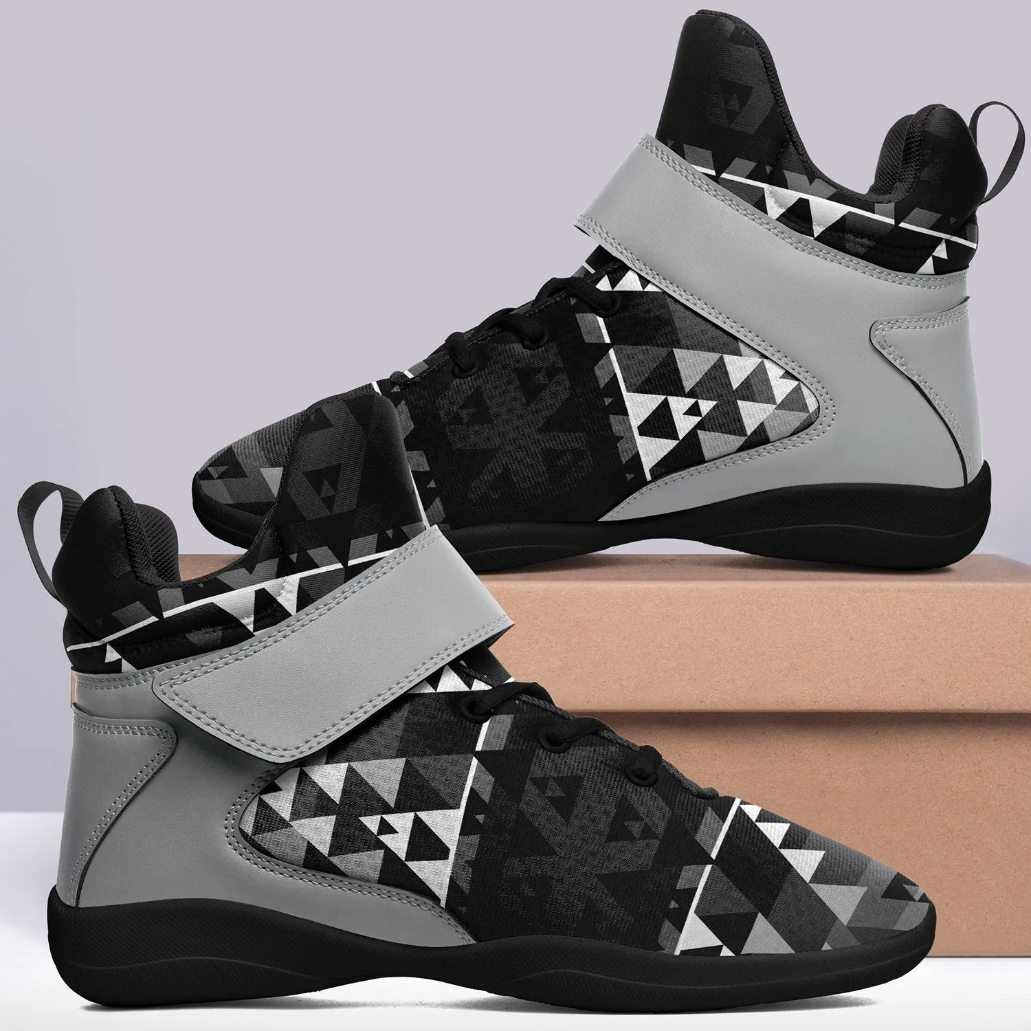 Writing on Stone Black and White Ipottaa Basketball / Sport High Top Shoes