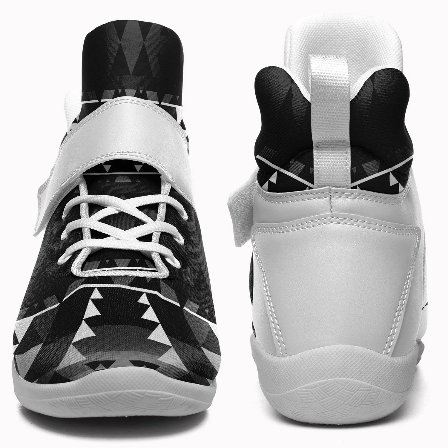 Writing on Stone Black and White Ipottaa Basketball / Sport High Top Shoes