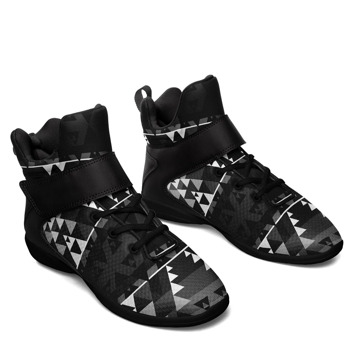 Writing on Stone Black and White Ipottaa Basketball / Sport High Top Shoes