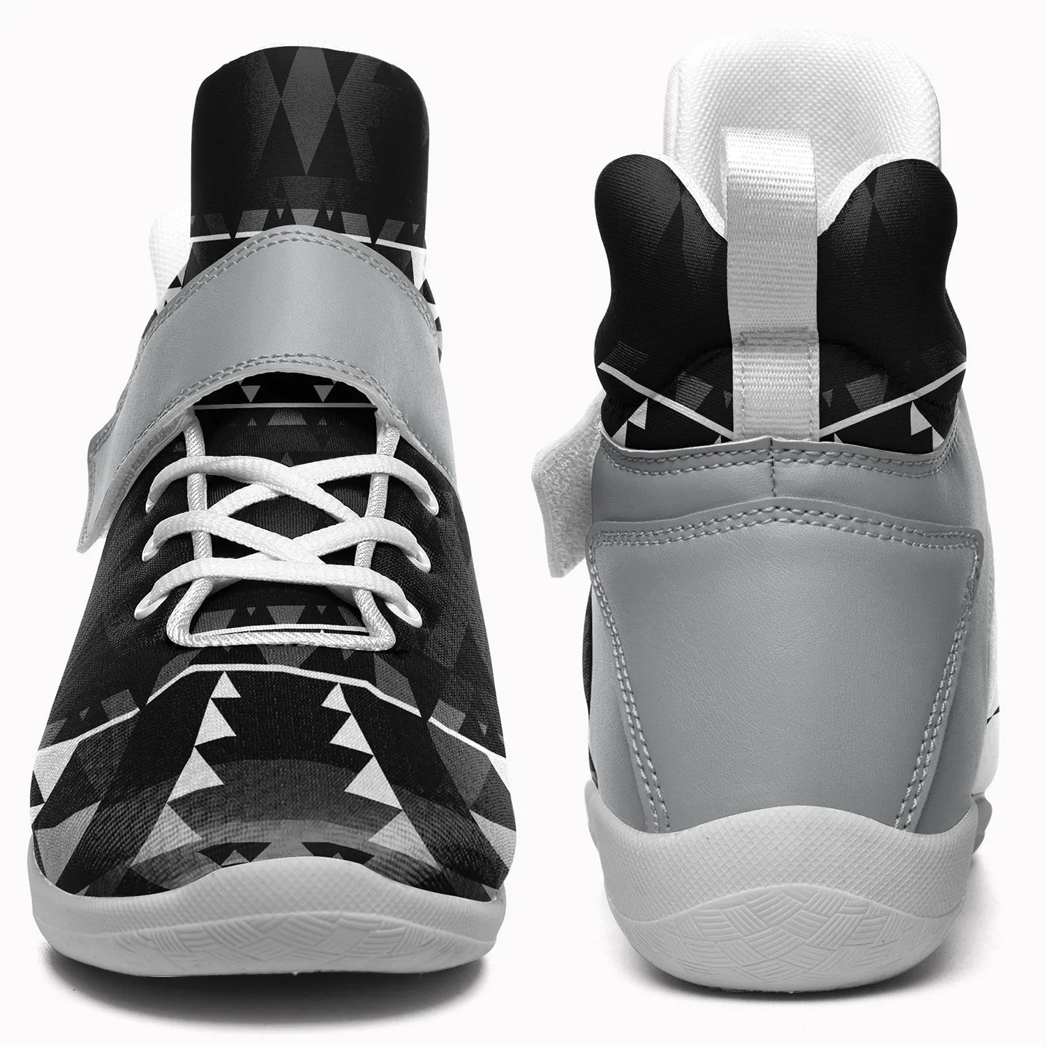 Writing on Stone Black and White Ipottaa Basketball / Sport High Top Shoes