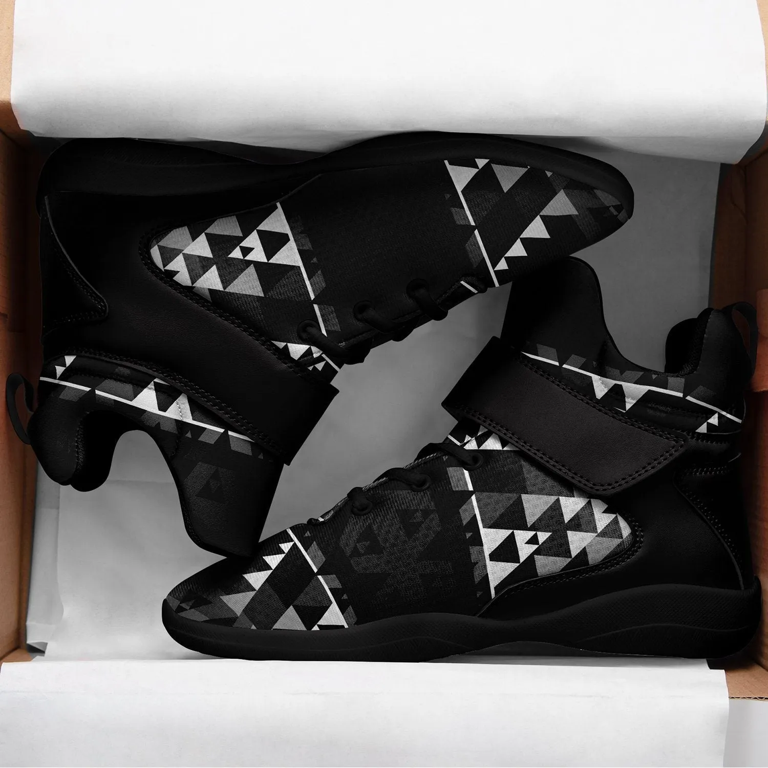 Writing on Stone Black and White Ipottaa Basketball / Sport High Top Shoes