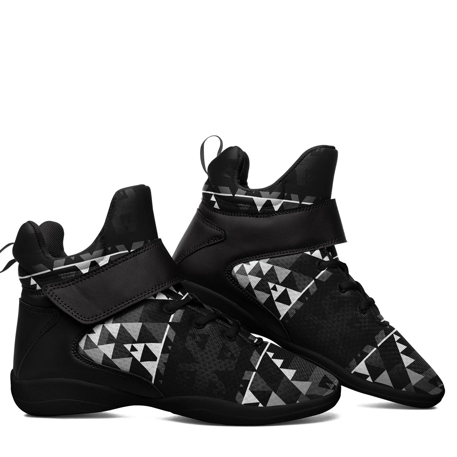 Writing on Stone Black and White Ipottaa Basketball / Sport High Top Shoes