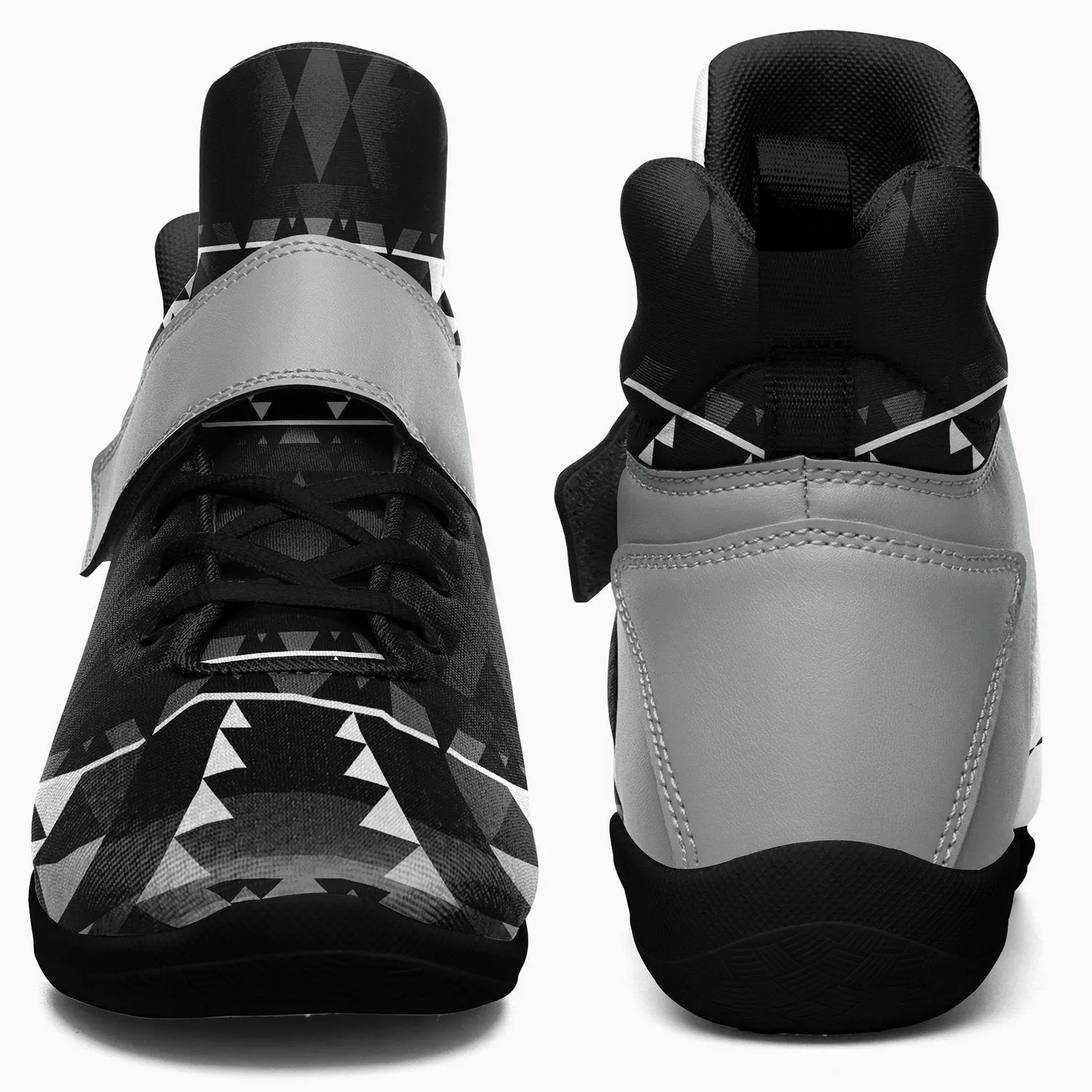 Writing on Stone Black and White Ipottaa Basketball / Sport High Top Shoes