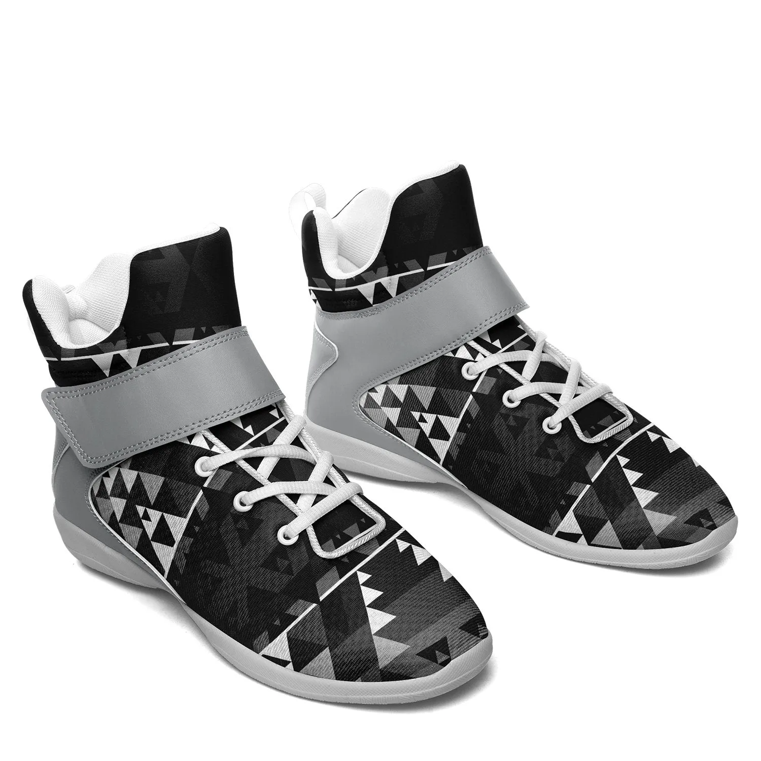 Writing on Stone Black and White Ipottaa Basketball / Sport High Top Shoes