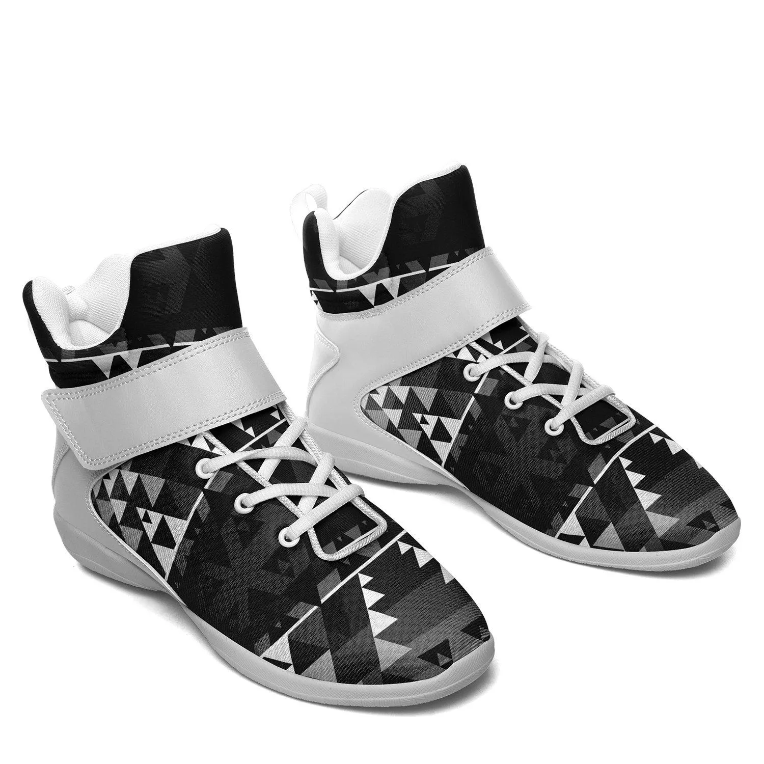 Writing on Stone Black and White Ipottaa Basketball / Sport High Top Shoes