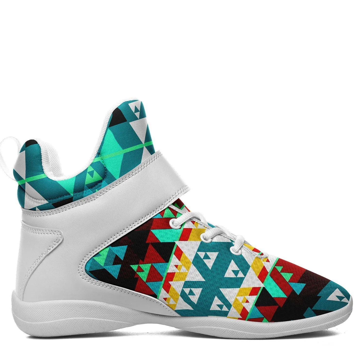 Writing on Stone Wheel Ipottaa Basketball / Sport High Top Shoes - White Sole