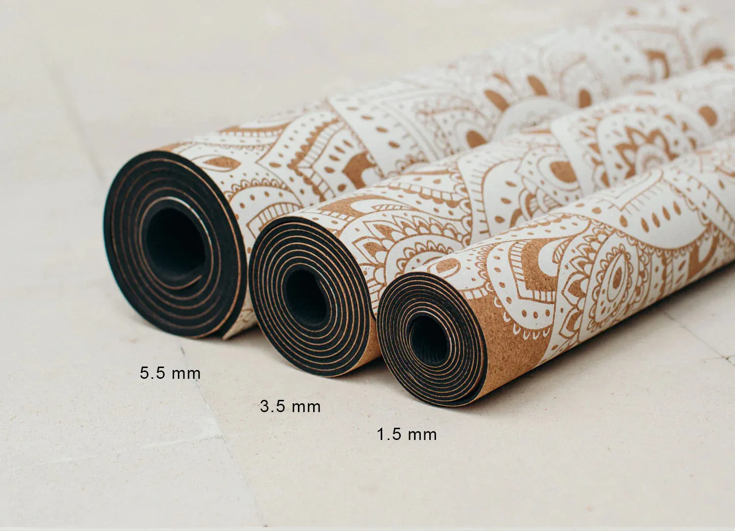 Yoga Design Lab - Cork Yoga Mat - Floral Batik Coral - 70" (178 cm) - Best For Eco-Conscious Yogis