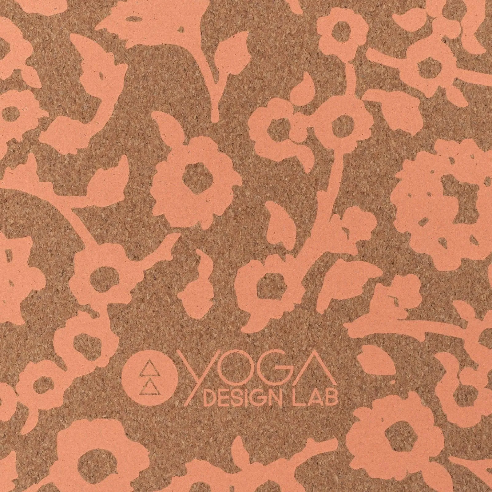 Yoga Design Lab - Cork Yoga Mat - Floral Batik Coral - 70" (178 cm) - Best For Eco-Conscious Yogis