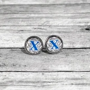 Your Favorite Sports Team or School Custom Circle Stud Earrings (GOLD OR SILVER)